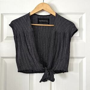 Reformation Tie Front Wrap Top Sz M